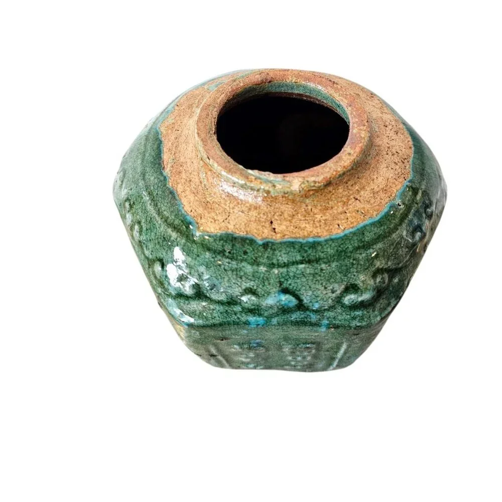 Antique Green and Tan‎ Vase Timeless Accent